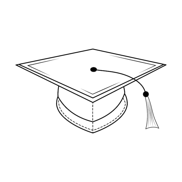 Vector graduation hat linear icon graduate college high school or university cap education degree ceremony