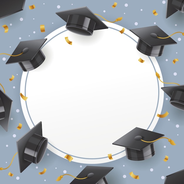 Vector graduation hat template background