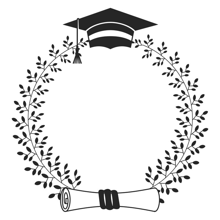 Vector graduation laurel wreath frame