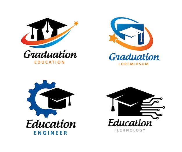 Graduation logo symbol or icon template