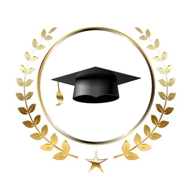 Vector graduation logo template design elements.