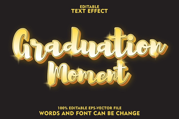 graduation moment editable text effect emboss luxury style