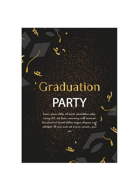 graduation party invitation, poster, and banner for social media.