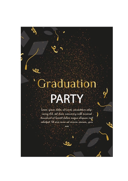 Graduation party invitation, poster, and banner for Social Media.