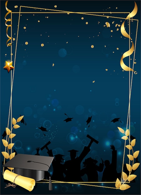 Vector graduation party invitation for university 04