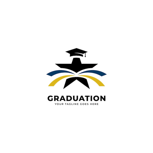 Graduation student education logo icon design, vector illustration.