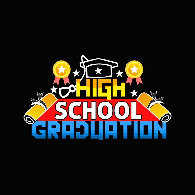 Graduation t-shirt design, Graduation typography, Vector illustration.