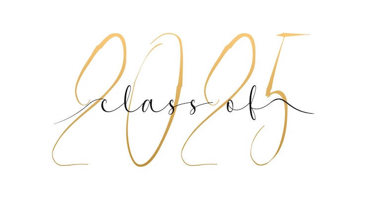 Vector graduation typography vector design for class of 2025 class of 2025 gold graduation announcement