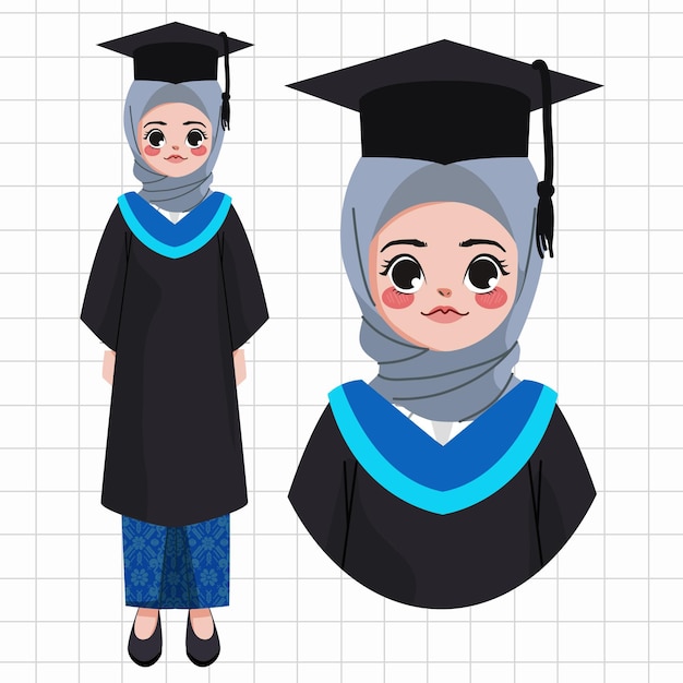 Graduation uniform dress illustration