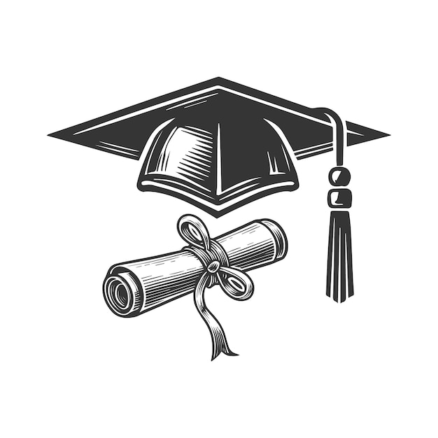 졸업 빈티지 요소 세트 디자인