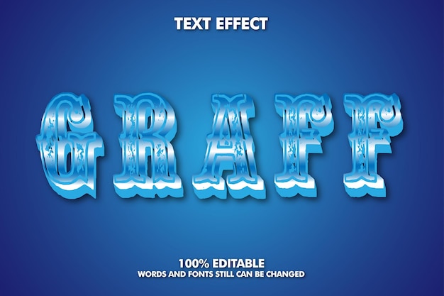 Graff Modern bold 3d typography cartoon editable text effect