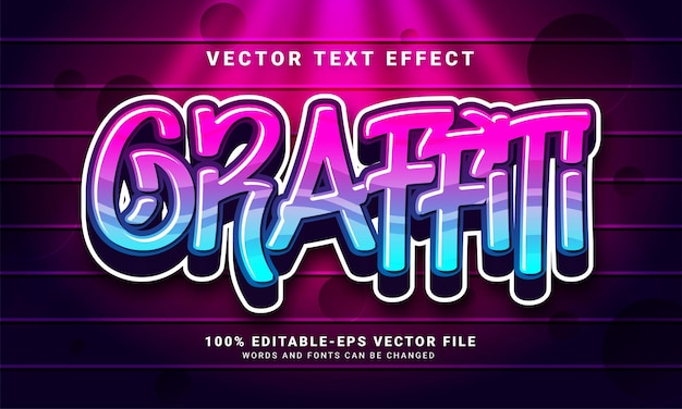 Graffiti 3d text effect, editable text and colorful text style