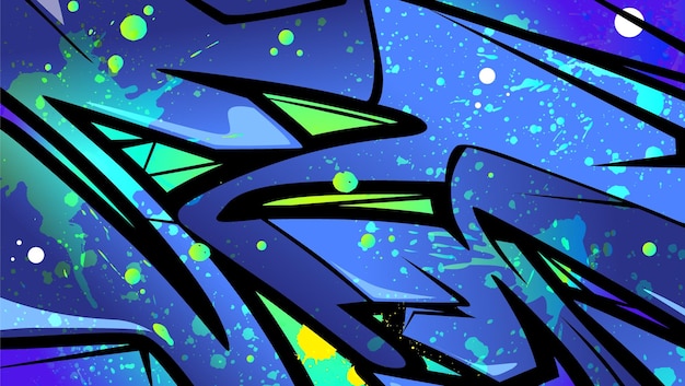 Vector graffiti achtergrond op de muur abstract kleur subcultureel vector geel blauw groen