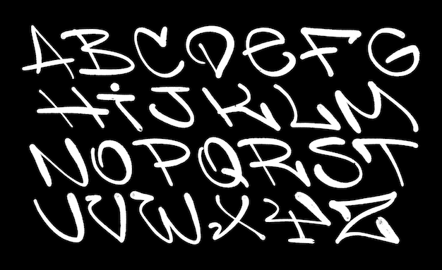 graffiti alphabet Spray paint effect letters