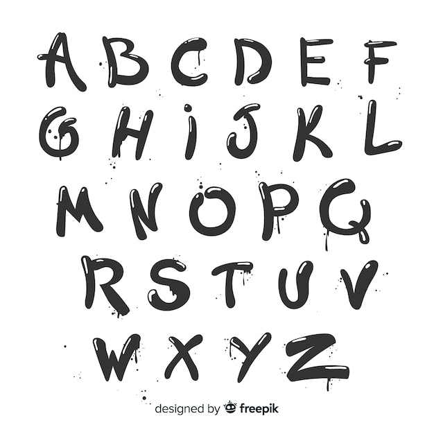 Vector graffiti alphabet