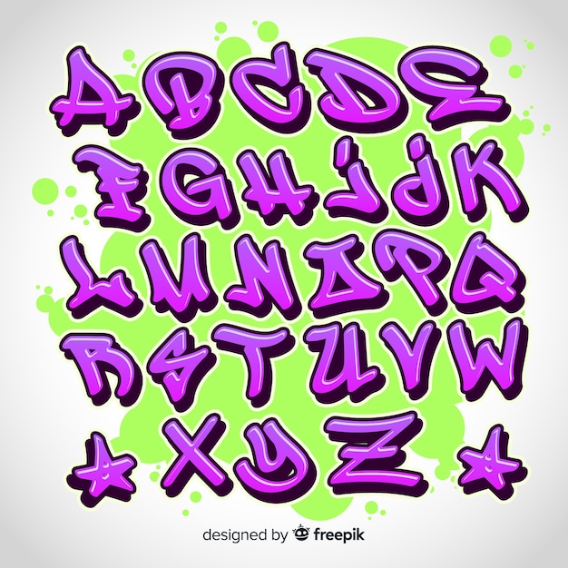 Vector graffiti alphabet