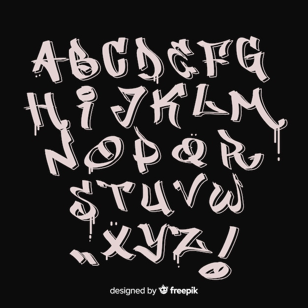 Vector graffiti alphabet