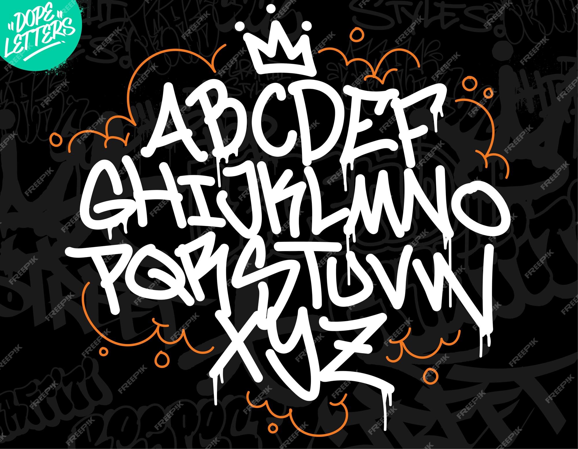 Graffiti Tags Marker Font, Vectors