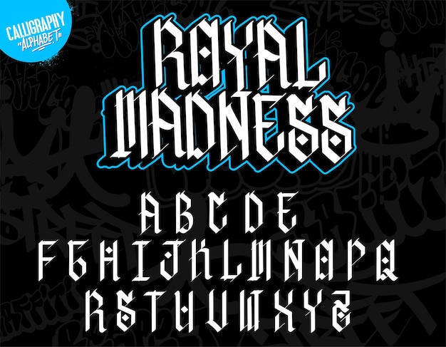 Graffiti art alphabet Decorative Graffiti font vector design