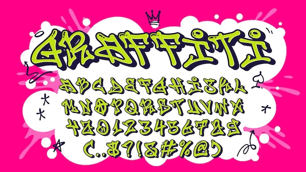 Vettore alfabeto dell'arte del graffiti