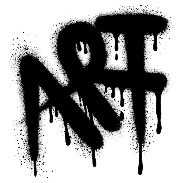 Vector graffiti art text sprayed in black over white