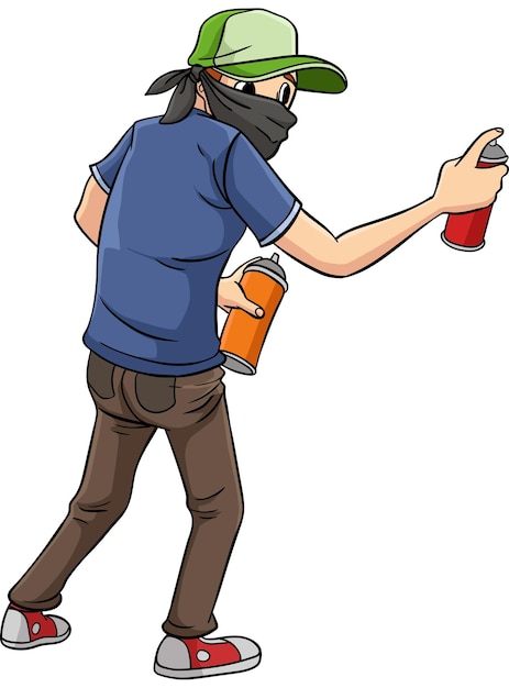 Graffiti Artist Cartoon Colored Clipart