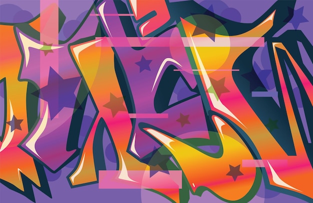 graffiti background on the wall abstract color subcultural vector purpur yellow