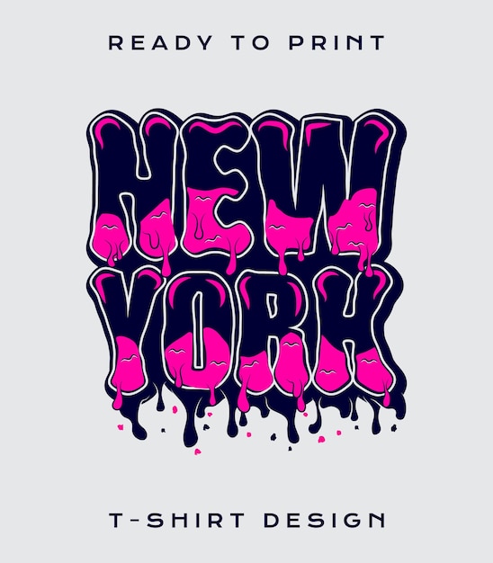 Vector graffiti belettering new york t-shirt ontwerp klaar om af te drukken