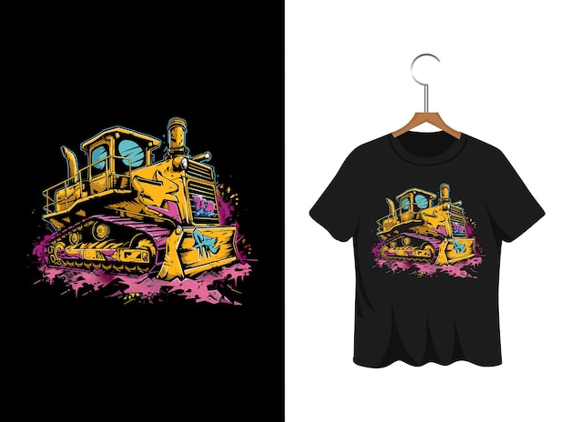 graffiti bulldozer t shirt design artwork