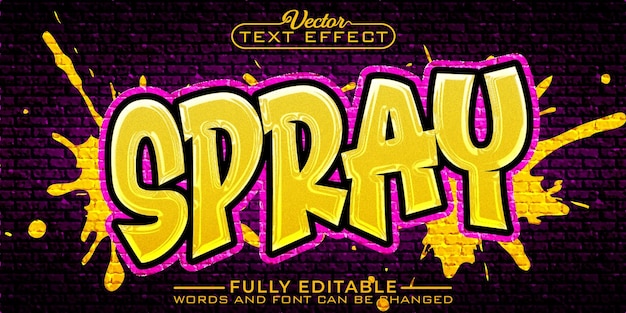 Graffiti Colorful Spray Vector Editable Text Effect Template