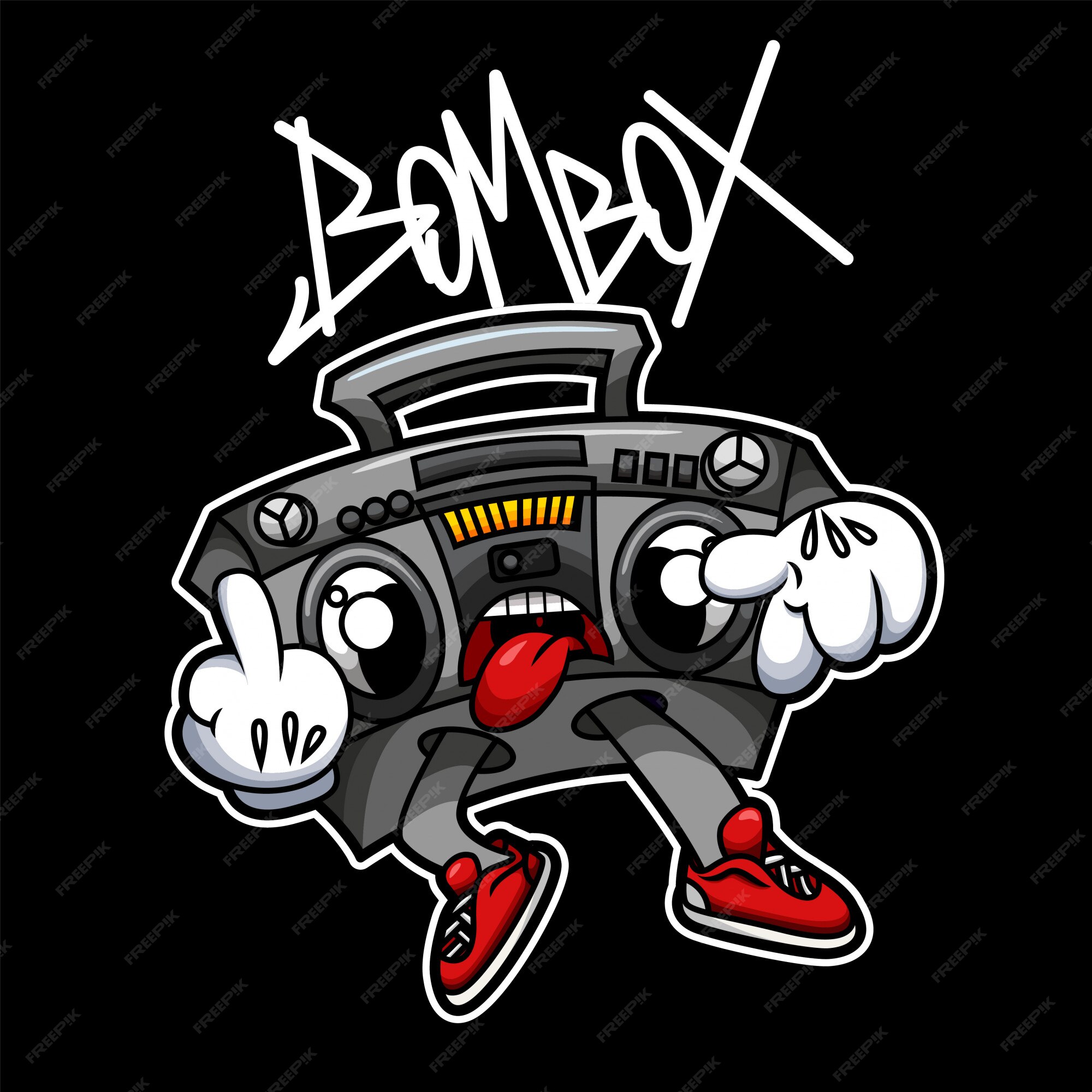 Premium Vector Graffiti Cool Boombox Character