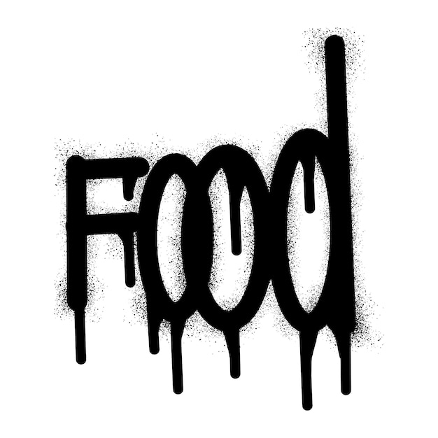 Graffiti food text with black spray paint