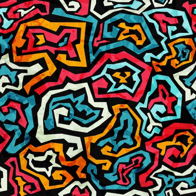 Graffiti grunge seamless pattern