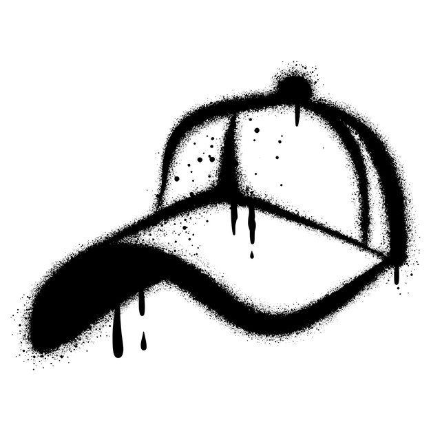 Graffiti hat with black spray paintvector illustration