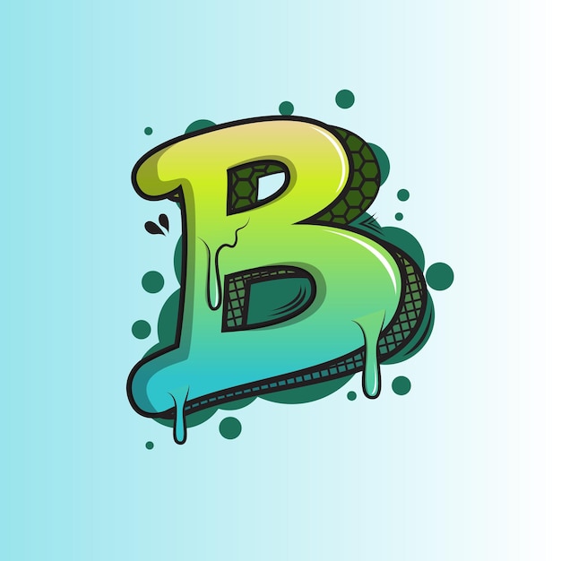 Vector graffiti letter b premium vectorillustratie