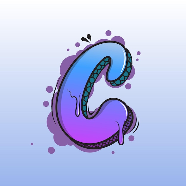 Graffiti Letter C premium vector illustration