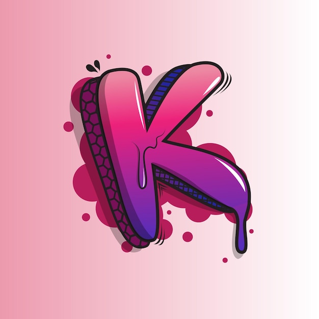 Graffiti Letter K premium vectorillustratie