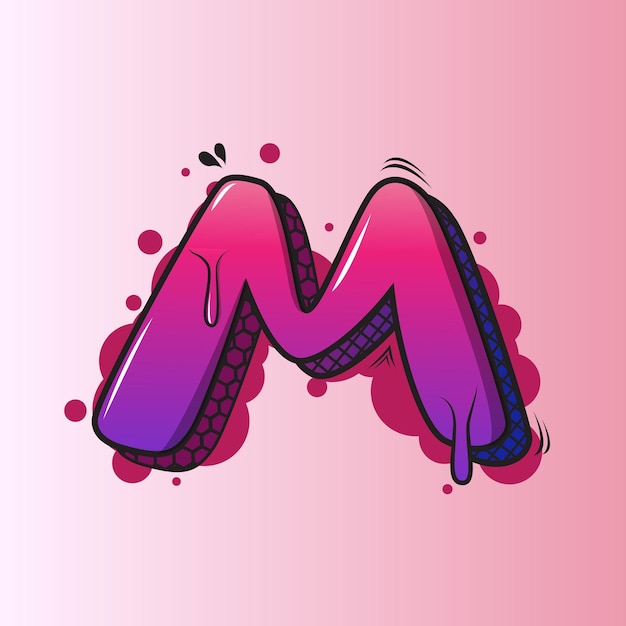 Graffiti Letter M premium vector illustration