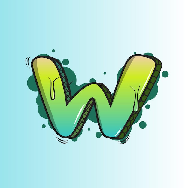 Vector graffiti letter w premium vector illustration