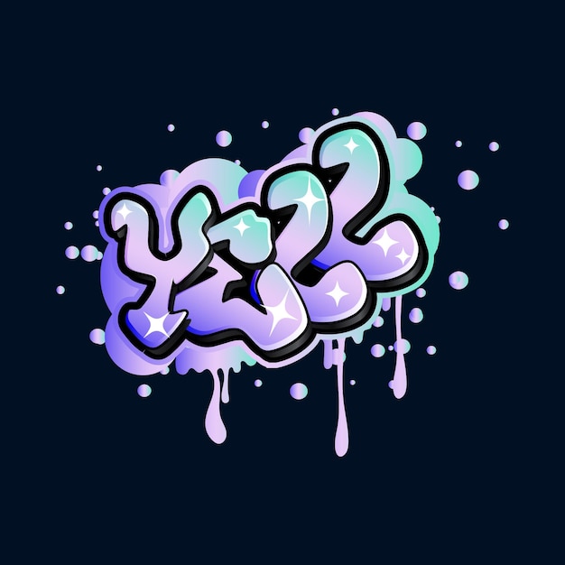 Vector graffiti lettering typografie kunst illustratie