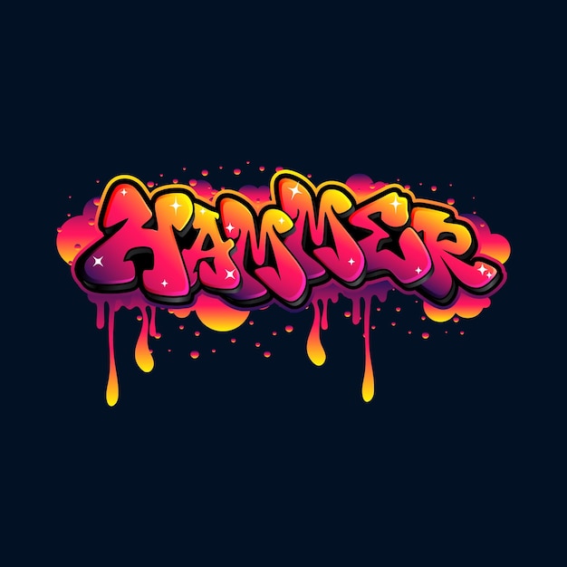 Vector graffiti lettering typografie kunst illustratie