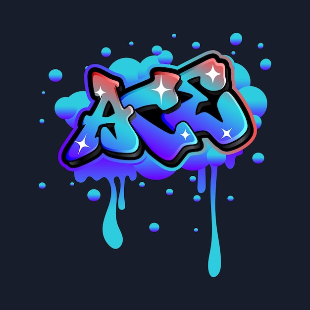 Vector graffiti lettering typography art illustration