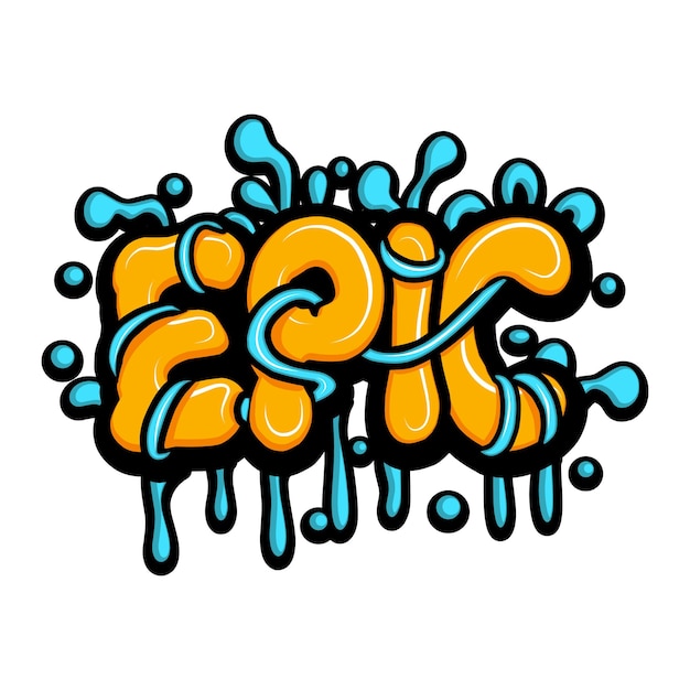 Vector graffiti lettering typography art illustration