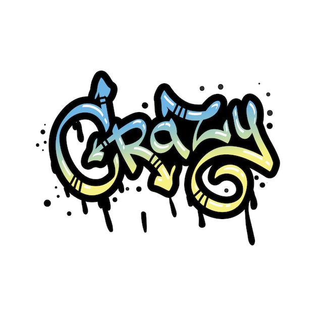 Premium Vector | Graffiti logo crazy