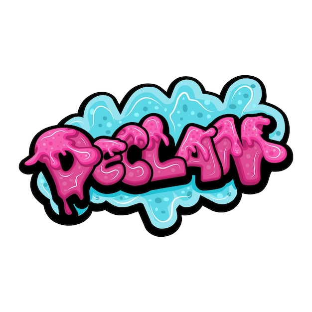 Vector graffiti names with hand drawn design