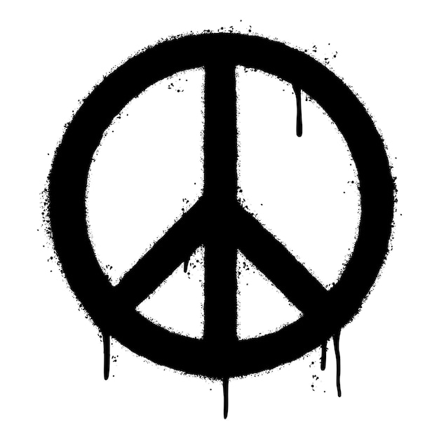 Graffiti Peace Symbol sprayed isolated on white background. vector illustration.