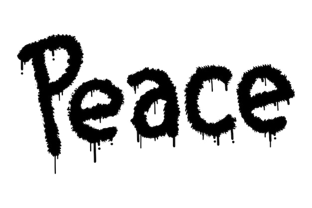 Graffiti peace text Vector illustration