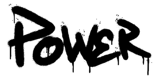 Graffiti Power word sprayed isolated on white background. Sprayed Power font graffiti. vector illustration.