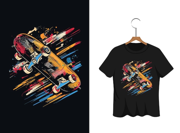 Vector graffiti skateboard illustratie t shirt ontwerp kunstwerk