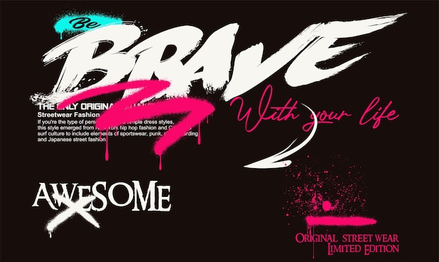 graffiti slogan print met neon spray t-shirt graphics print vector illustratie ontwerp Stedelijke kunst